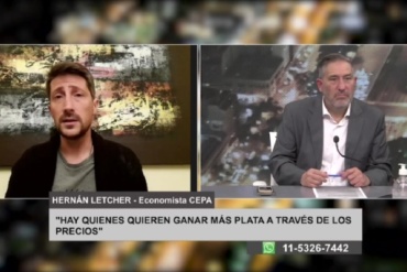 LETCHER: «LA ARGENTINA NO TIENE UNA DINÁMICA DE CONDENAR EL AUMENTO DE PRECIOS»